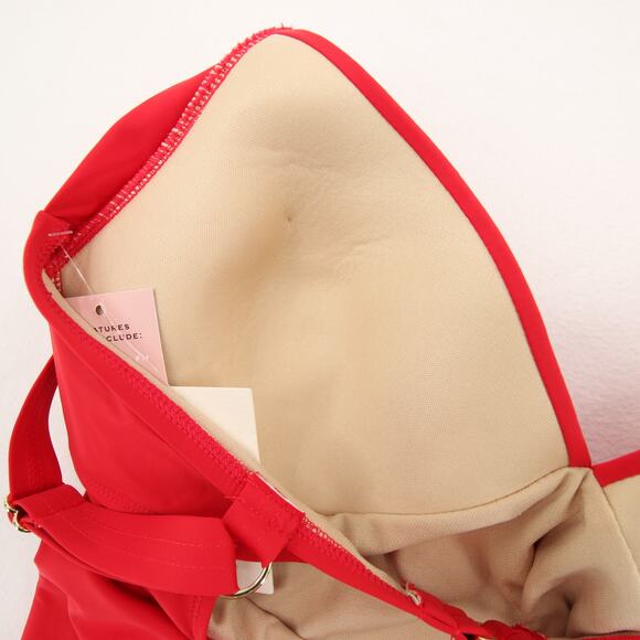 Alex Marie Tankini Swim Top Red V Neck Cutout Back Padded Bra Size Large NWT - Picture 6 of 10